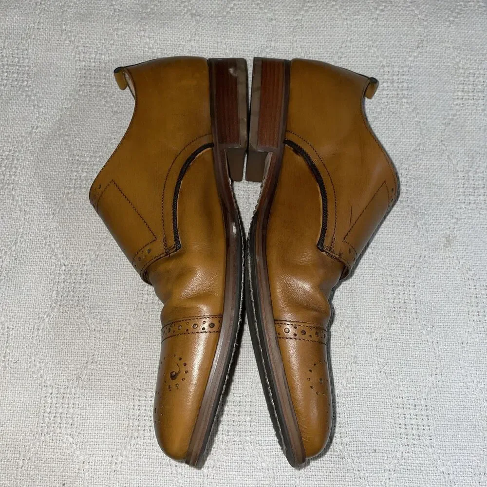 Aldo Men’s Double Monk Dress Shoes Size 43 U.S. 10 M Tan Leather Business Formal